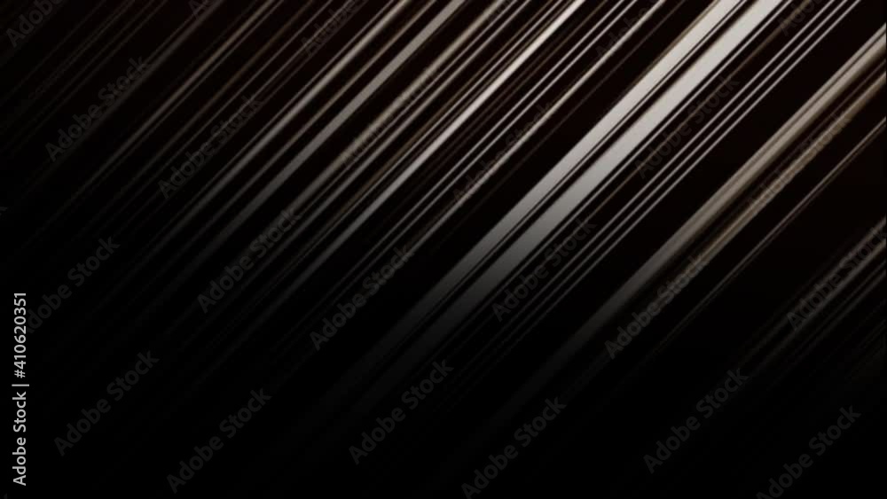 Animation of parallel lines in shades of grey and white streaking diagonally across black background
