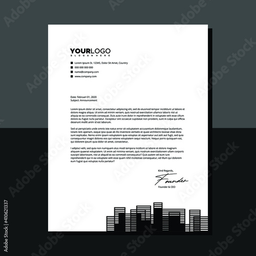 Clean Minimal real estate construction letterhead design