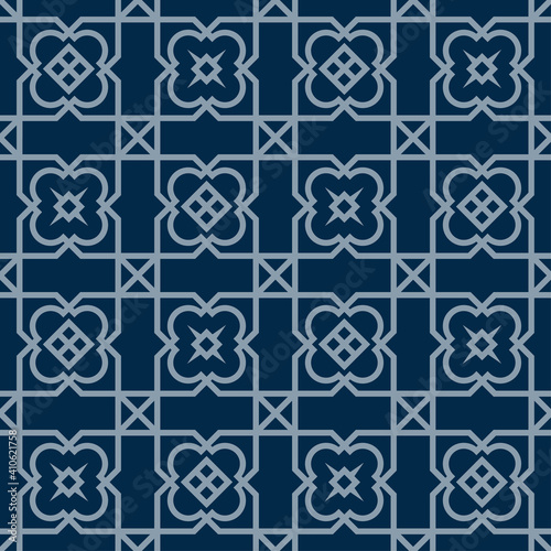 Moroccan decorative pattern for the background, tile,textiles, socks. It is assembled from modular parts. Vector. Seamless.