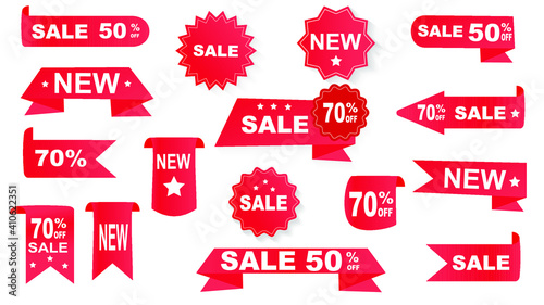Price tags vector collection, isolated on white background