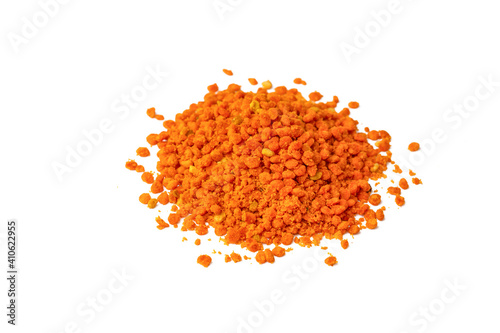 Red lentil on the white bac...