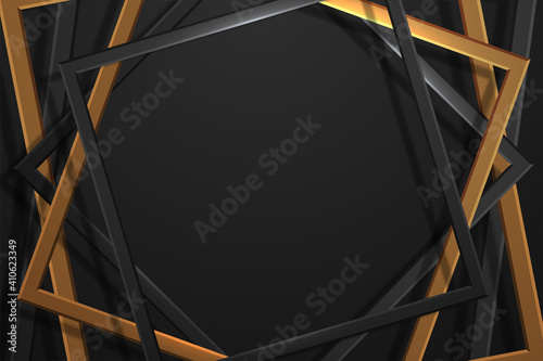 Luxury dark background combine with golden lines element