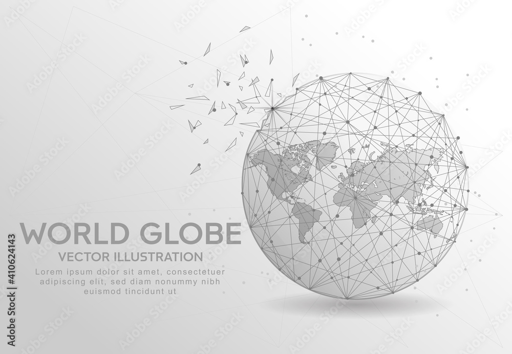 World globe digitally drawn low poly wire frame on white background. World globe digitally drawn low poly wire frame on white background.