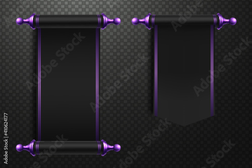 3d realistic scrolls illustration on transparent background