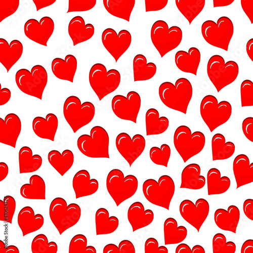Hearts seamless pattern Grunge Hand drawn Valentine's day background