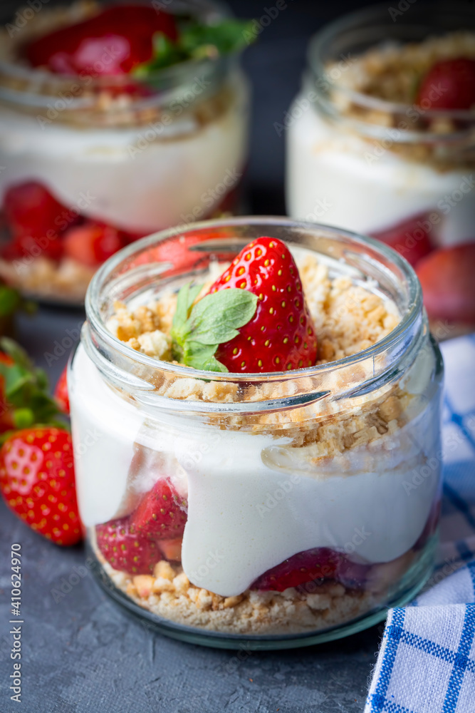 Delicious looking strawberry magnolia dessert Delicious looking strawberry magnolia dessert