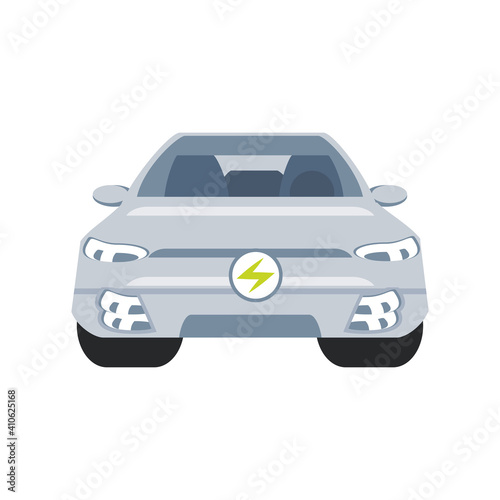 electric car vehicle future concept, front view