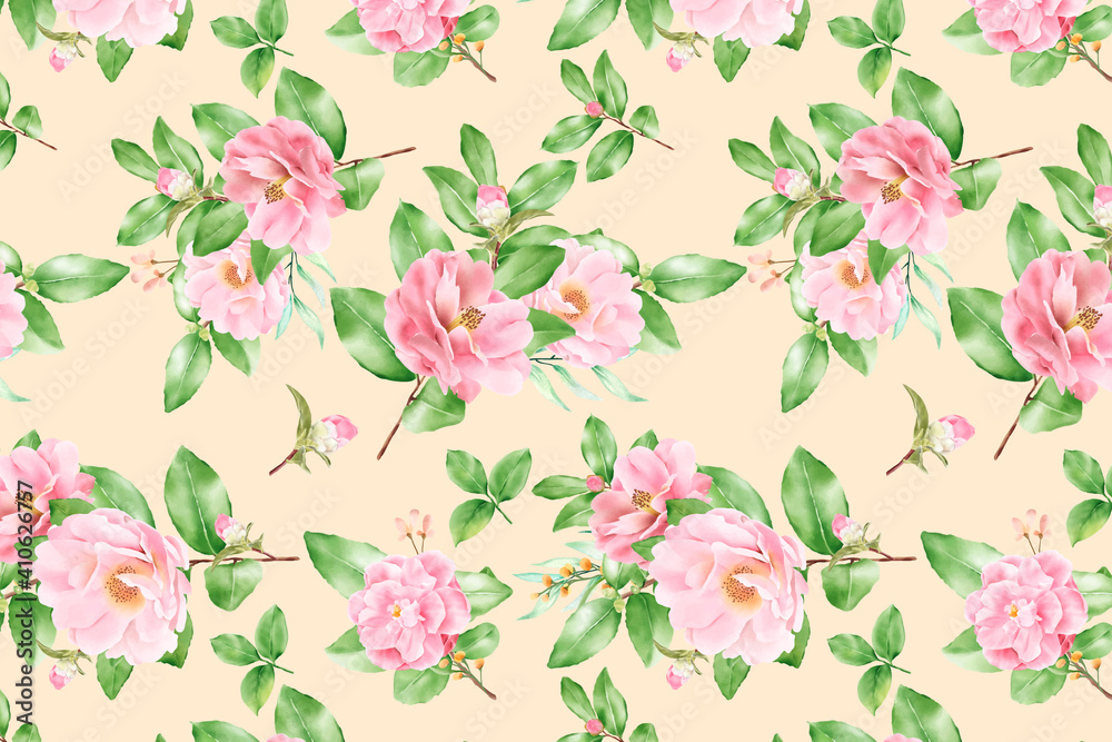 Floral seamless pattern floral blooming