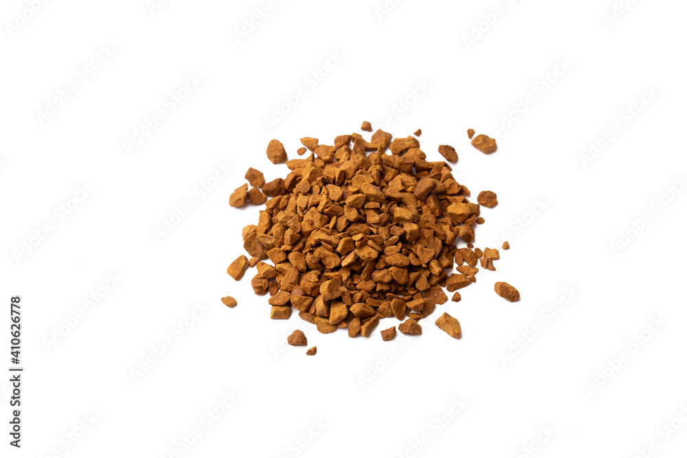 instant coffee grains isolated on white background instant coffee grains isolated on white background