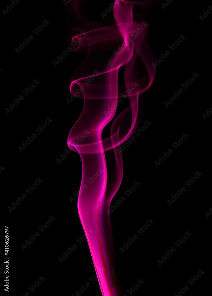 swirling movement of pink smoke group, abstract line Isolated on black background swirling movement of pink smoke group, abstract line Isolated on black background