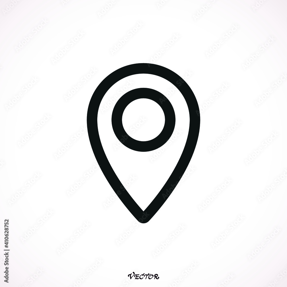 Make your own custom location pin icon. Vector icon for contact web page Make your own custom location pin icon. Vector icon for contact web page
