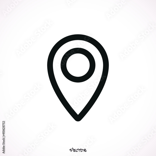 Make your own custom location pin icon. Vector icon for contact web page