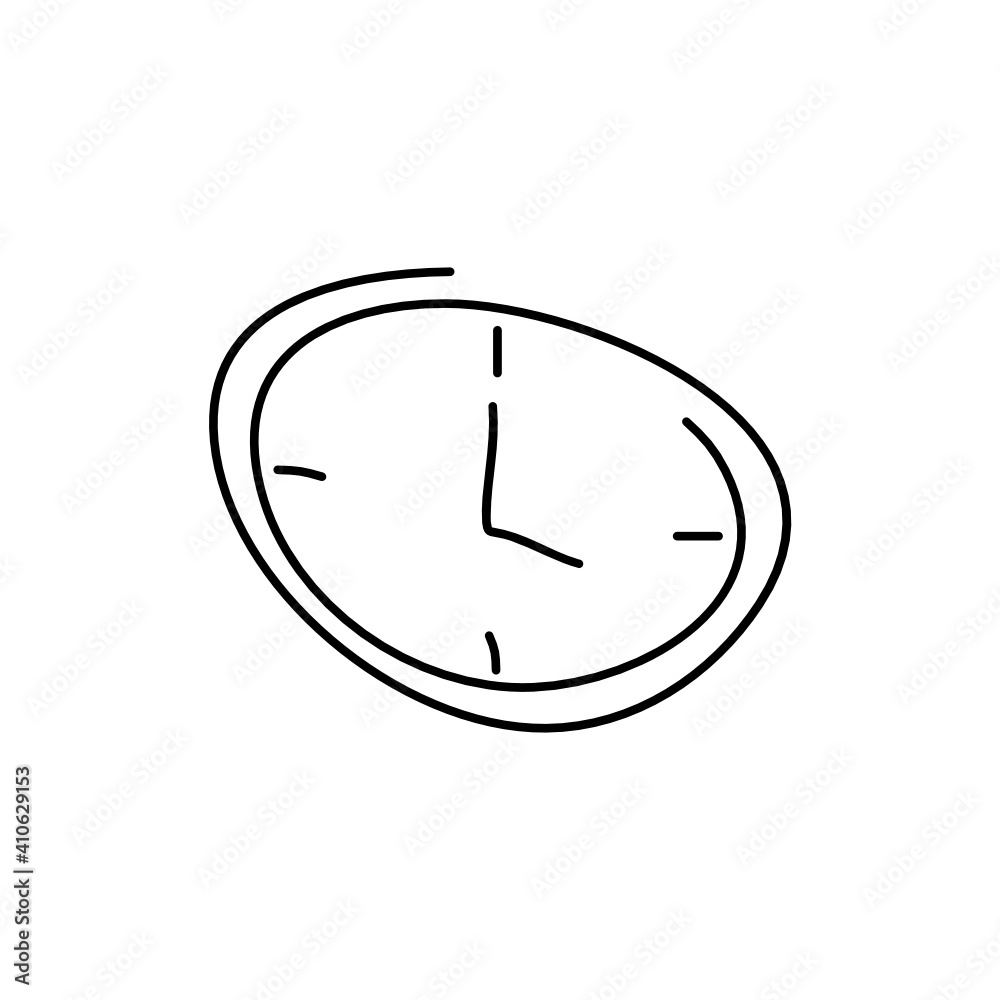 clock doodle icon vector
