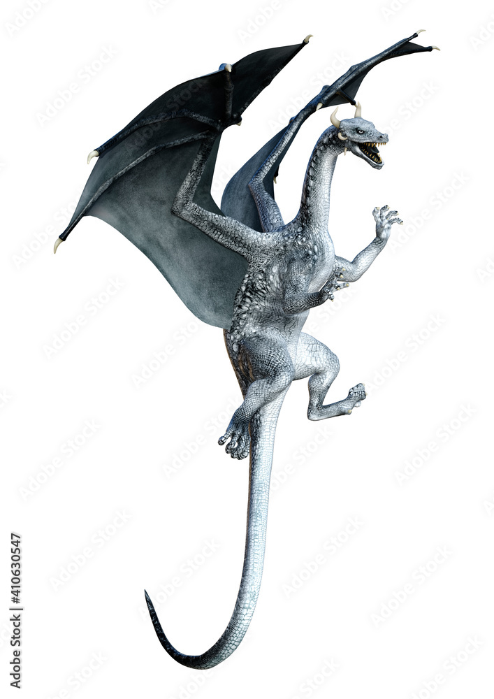 Fototapeta premium 3D Rendering Fairy Tale Dragon on White