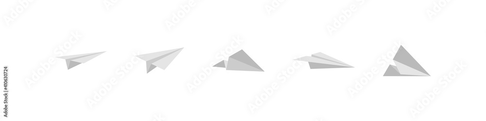 Paper plane set, vector airplane folded flat illustration. Flying planes with different angles delivery mail concept collection. Paper plane set, vector airplane folded flat illustration. Flying planes with different angles delivery mail concept collection.