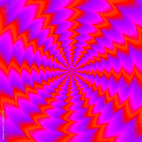 Red zigzags. Spin illusion. 