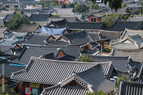 Roof of Jeonju traditional Korean village