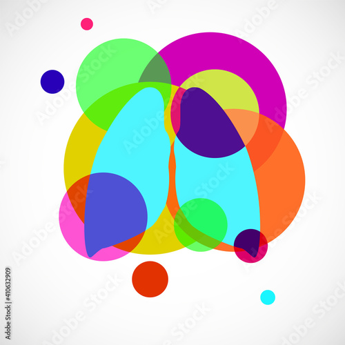 Human lungs logo, colorful circles with overlapping. Vector illustration