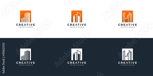 building logo design vector icon