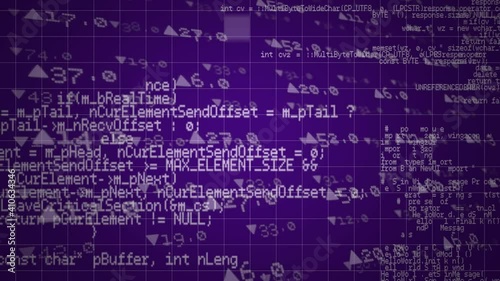 Wallpaper Mural Animation of data and information with moving numbers and arrows over a grid Torontodigital.ca