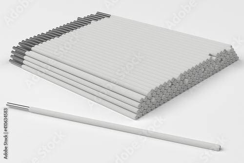 welding electrodes isolate on white background 3d rendering