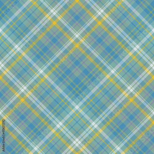 Seamless pattern in discreet green, blue, violet and yellow colors for plaid, fabric, textile, clothes, tablecloth and other things. Vector image. 2