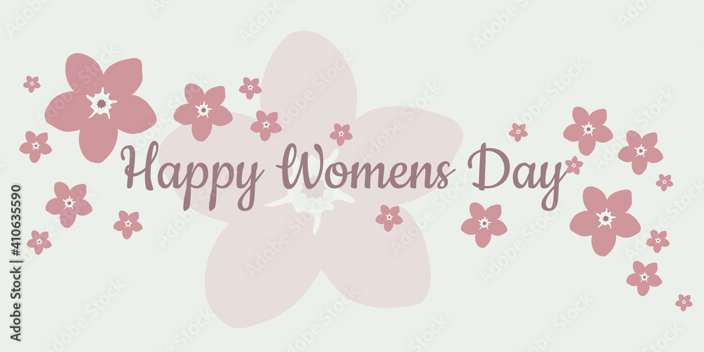 Spring holiday card with women's day to the day of March 8, mother's day. For decorative printing on cups, pillows, gliders, posters. Vector graphics.