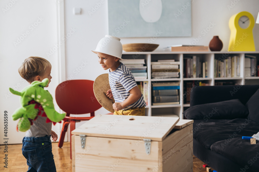 happy young children play at home happy young children play at home