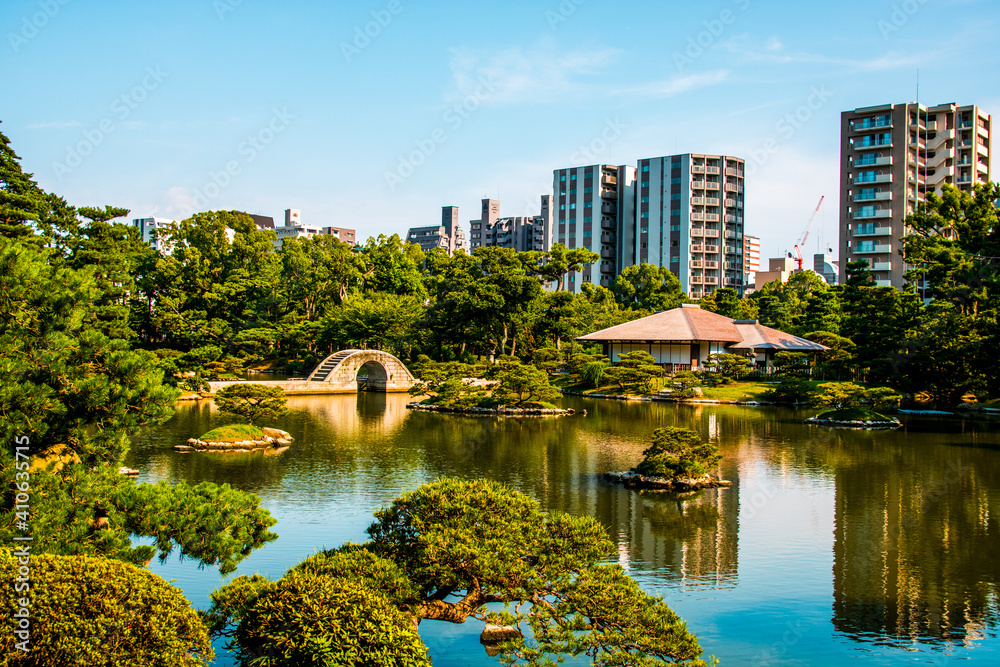 Shukkeien Japanese Garden Park, Hiroshima, Japan Shukkeien Japanese Garden Park, Hiroshima, Japan