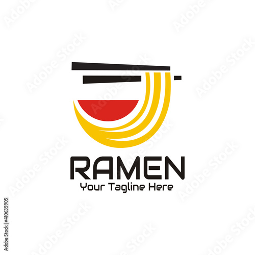 illustration vector graphic of yellow noodles are lifted using chopsticks, perfect for ramen, noodle, fast food, food, restaurant, culinary, resto, etc.