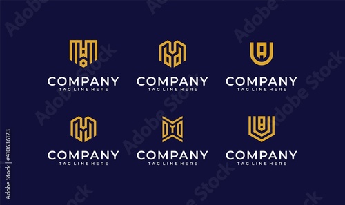 Set of monogram logo design collection