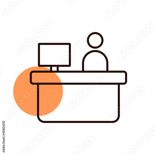 Hotel reception service vector icon