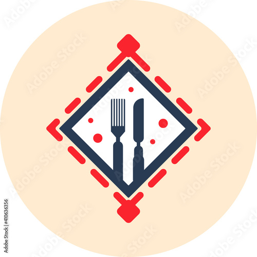 Restaurant icon. Chef hat, food eating icon. vector, flat style, two color, black shape icon