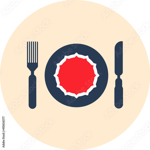 Restaurant icon. Chef hat, food eating icon. vector, flat style, two color, black shape icon