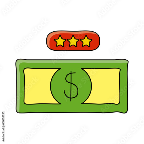 bill money dollar with stars button