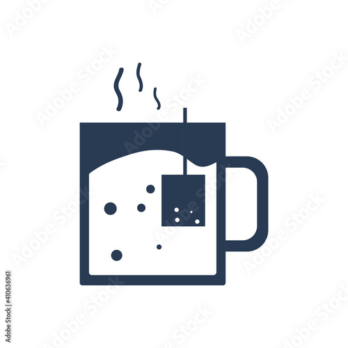 Hot coffee icon. Tea icon. hot coffee and tea icon with vector illustration, vector, flat design. 
