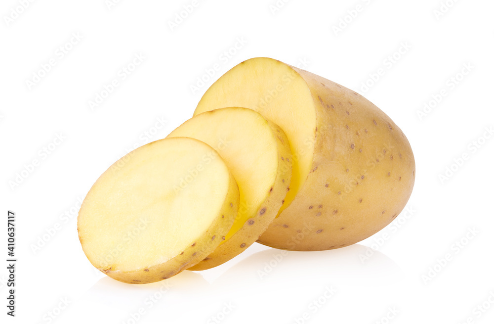 Young potato isolated on white Young potato isolated on white