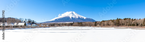 山中湖花の都公園から見る冬の富士山