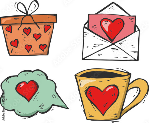 set of valentine day icons