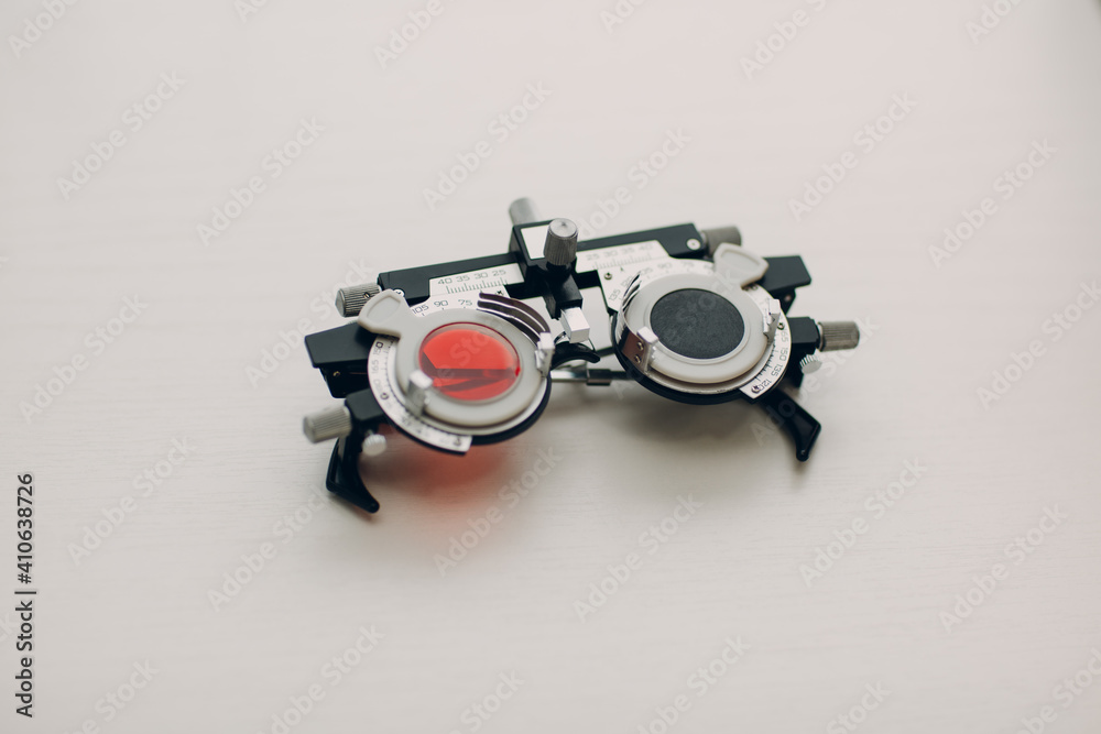 Optometrist diopter at the optician salon shop Optometrist diopter at the optician salon shop