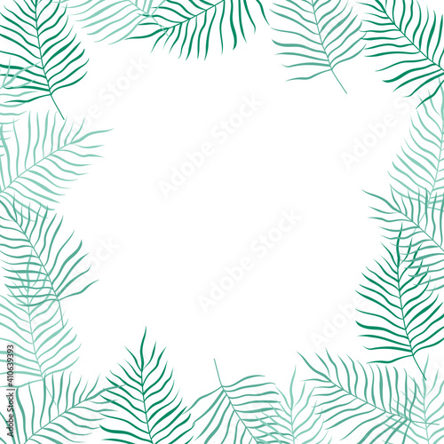 Tropical palm leaves with space inside for your text or image