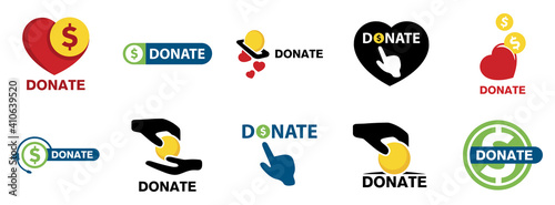 Vector logo of money donate, blood donation photo