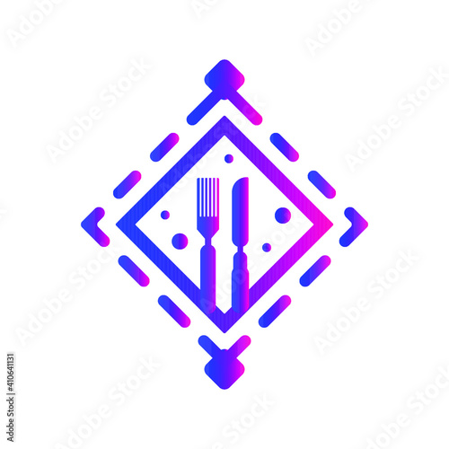Restaurant icon. Chef hat, food eating icon. vector, flat style, two color, black shape icon