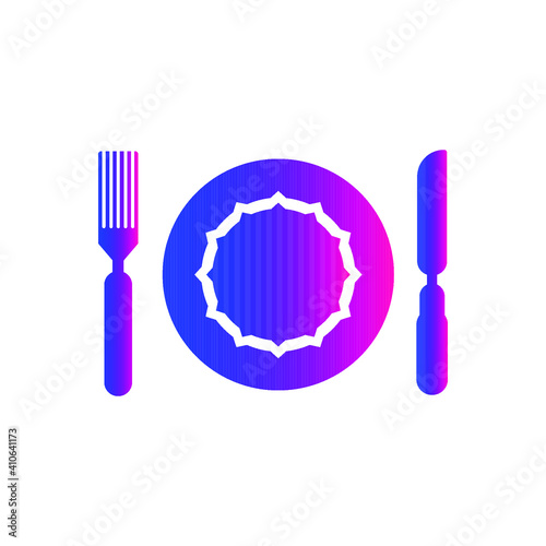 Restaurant icon. Chef hat, food eating icon. vector, flat style, two color, black shape icon