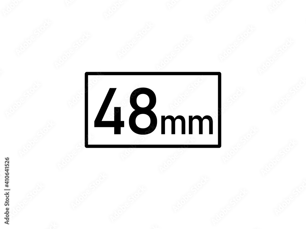 48 millimeters icon vector illustration, 48 mm size