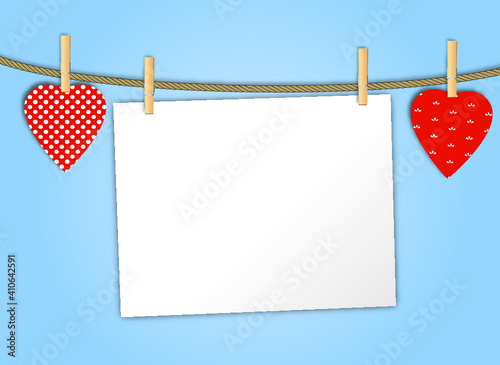 hearts on a clothesline