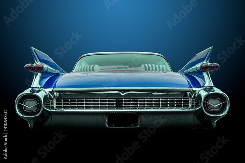 Fotografia, Obraz Back side of a classic american car