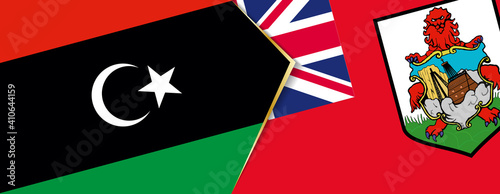 Libya and Bermuda flags, two vector flags.