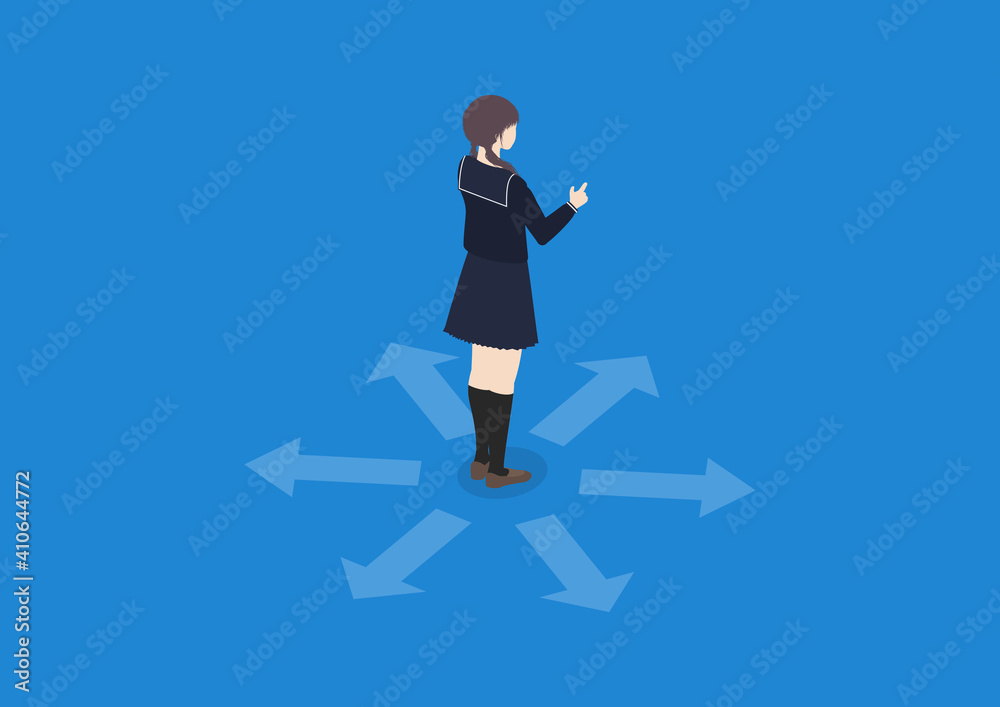 進路を決める女子学生のイラスト素材 Stock Vector Adobe Stock