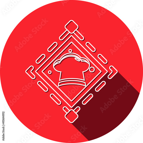 Restaurant icon. Chef hat, food eating icon. vector, flat style, two color, black shape icon